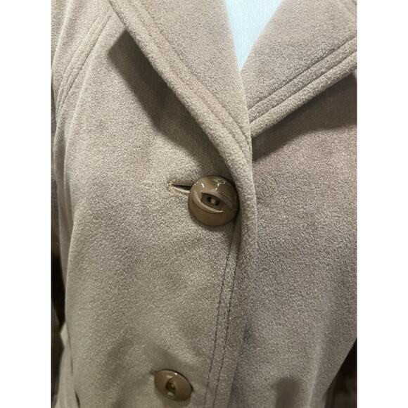 Vtg 70s Juli de Roma Tan Belted Over Coat 10 Kajjmir Man Made Cashmere Classic - Picture 3 of 14